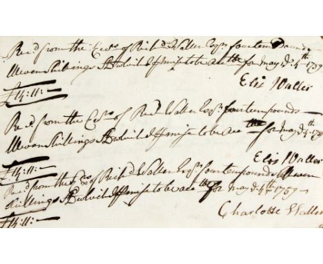 Castle Waller, Co. Tipperary Co. Tipperary: A manuscript "Account Book," containing receipts paid to George Gough and Richard