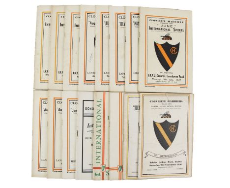 Athletics: Amateur Athletic Union Ireland, [1946-51] a collection of 17 Official Programmes for International Events, staged 