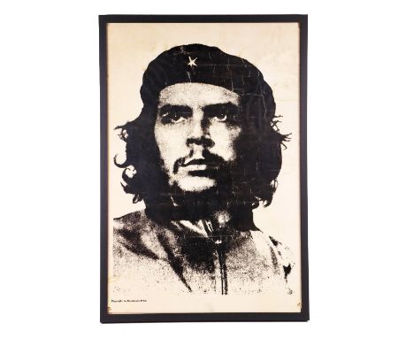 Political Poster:&nbsp;Che Guevara, black and white Lithographic Print,&nbsp;c.1968 depicting him in his typical pose and att