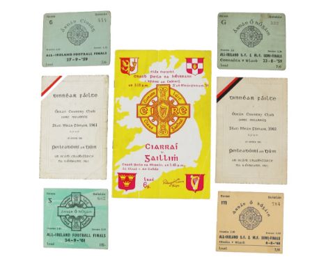 G.A.A.: Football, 1959-61 Clar Oifigiuil, Craobh Peile n hEireann, Kerry V. Galway 27.9.59, 8vo D. 1959, illus. and adverts, 
