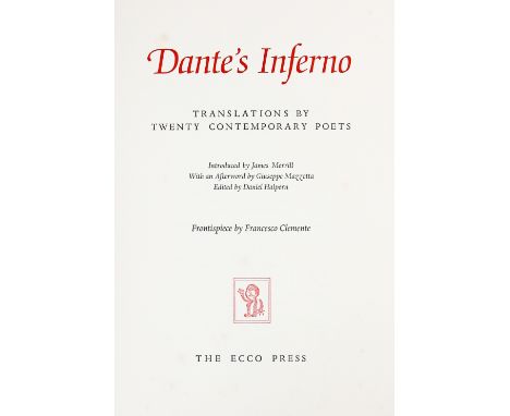 One of 125 Copies Signed by the Contributors Heaney (Seamus)et al,&nbsp;Dantes Inferno, folio, New Jersey (The Ecco Press) 19