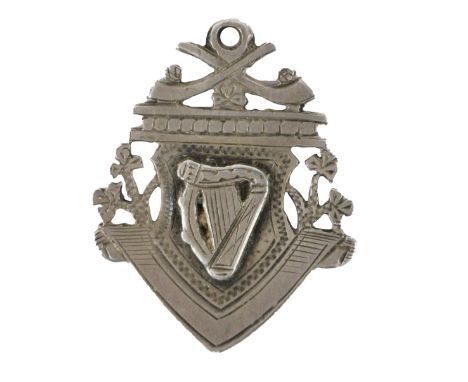 Medal: G.A.A., Hurling 1926, a shield shaped silver Medal, the obverse with crossed hurl and harp overlay, the reverse inscri