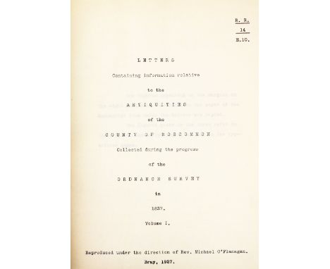 Co. Roscommon:&nbsp; [O'Donovan (John)]&nbsp;Letters containing information relative to the Antiquities of the County Roscomm