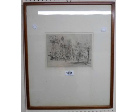 Charles John Watson: Paris 1903: a view of a Paris street scene - pencil signed in the margin with gallery label verso