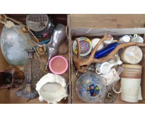 Two boxes containing assorted ceramic and collectable items