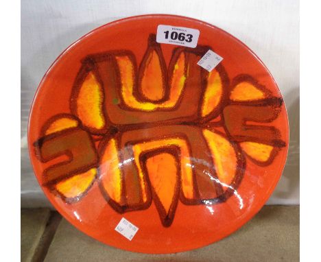 A vintage Poole Pottery Delphis pattern conical fruit bowl