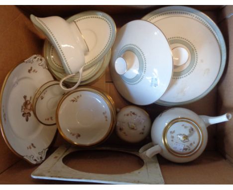 A small quantity of Royal Doulton Berkshire dinner ware, and Royal Copenhagen porcelain teaware including teapot, sucrier, pl