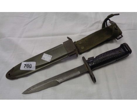 A mid 20th Century US M6 knife bayonet in US M8A1 scabbard