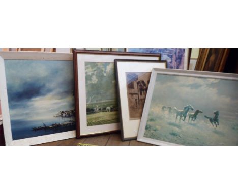 Rahmat: a pair of framed 20th Century oils on canvas, depicting Far Eastern coastal scenes - sold with a framed Edward Seago 
