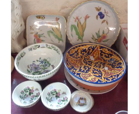 Two pieces of Royal Worcester Evesham oven to tableware, three pieces of Portmeirion Botanic Garden, and other ceramics