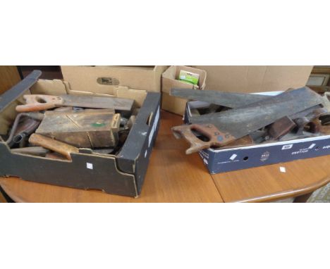 Three boxes of vintage carpenter's tools