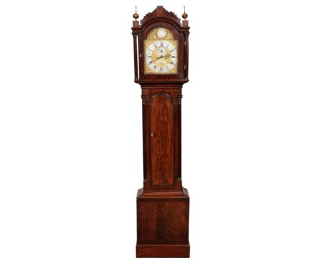 A George III eight day mahogany longcase clock, Thomas French, Norwich,&nbsp;with breakarched dial, silvered chapter ring, se