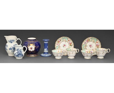 Miscellaneous teaware and decorative ceramics, early 19th c and later, to include two Coalport trios, pattern no. 2/896, a Wo