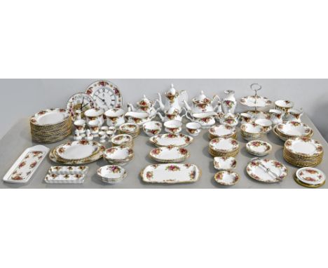 An extensive Royal Albert Old Country Roses pattern dinner and tea service and related ornamental ware, printed mark  Good co