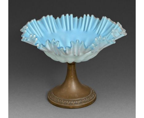An art deco shell shaped chromium plated and moulded green glass electric wall light, c1940, 20cm h and a&nbsp;WMF pewter fru