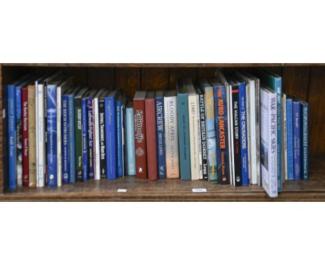 Books. One shelf of aviation reference, almost all military, 20th c and later, including Mason's Lancaster, dj, hb, 4to; furt