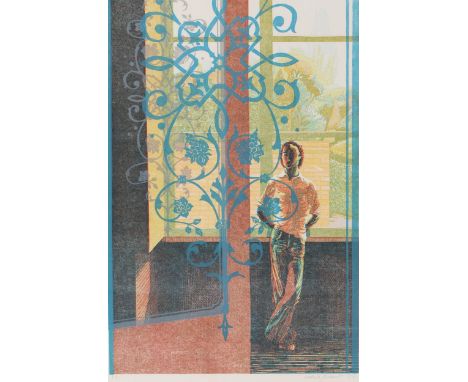 Rosalind Cuthbert (b. 1951) - Man by a Window, full-length, signed, dated 77 and numbered 1/12, lithograph, 76.5 x 51cm;&nbsp