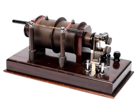 Scientific interest. An English induction coil, probably F E Becker, early 20th c, the vulcanite and ebonite housing with chr
