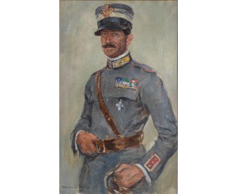 Stanhope Alexander Forbes RA (1857-1947) - Portrait of an Italian Officer, signed and dated 1923, oil on canvas, 46.5cm x 28.