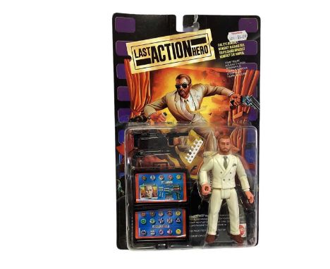Mattel (c1993) Last Action Hero Stunt Figure Evil Eye Benedict, on card with bubblepack No.10671 (1)