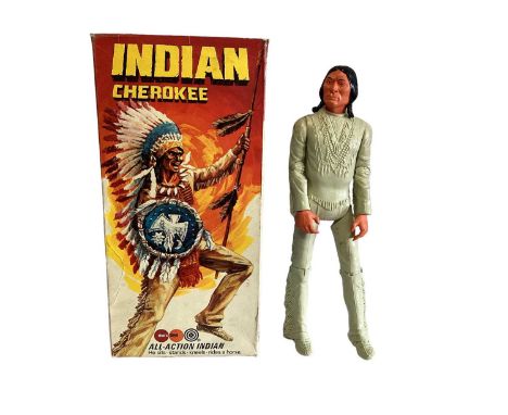 Marx Toys Johnny West Indian Cherokee 11" action figure with accessories sealed &amp; Equipment Sheet, boxed (wear to corners