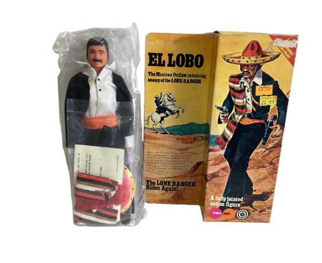 Marx Toys (c1977) The Lone Ranger Rides Again El Lobo, The Mexican Outlaw, 10" action figure with accessories, boxed No.7445 