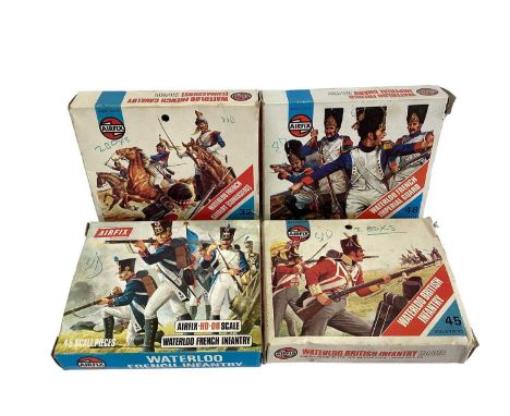 Airfix OO Scale Waterloo soldiers (x4), Revell 1:72 Scale Cowboys &amp; Indians (x3), German &amp; US Infantry &amp; Imex Wag