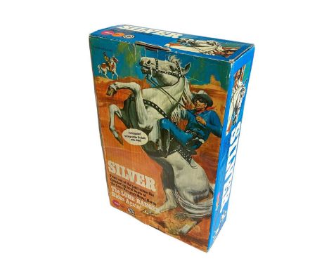 Marx Toys (c1973) The Lone Ranger Rides Again Silver, Lone Ranger's great horse, with accessories, boxed No.7408 (1)