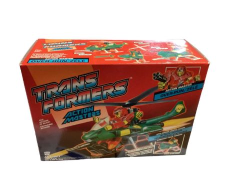 Hasbro (c1990) Transformers Action Masters Autobot (Alternate Mode:Attack Copter/Battle Roller) with Over-Run action figure, 