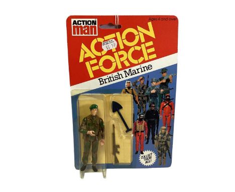 Palitoy Action Man Action Force Series 1 British Marine (Painted Beret Badge Version), on card with blister pack (1)