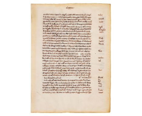Leaf from Philip the Chancellor, Sermons on the Psalms, in Latin, manuscript on parchment [northern France, c. 1250] Single l