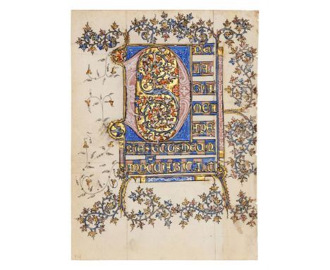 Two leaves from the Bute-Soissons Hours, in Latin, opulently illuminated manuscript on parchment [France (probably Soissons),
