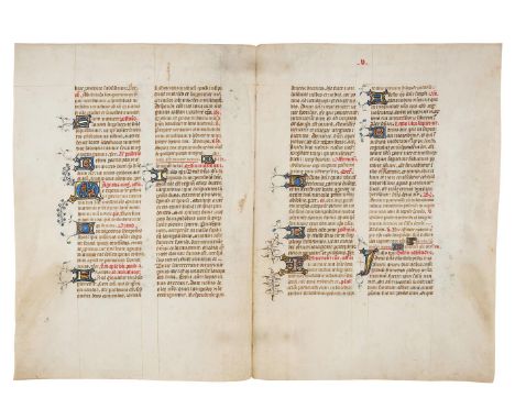 Collection of leaves from medieval manuscripts, in Latin, on parchment [France, fifteenth century] Five leaves, comprising: (