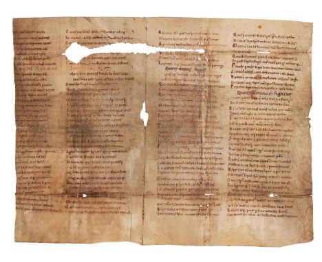 Bifolium from a copy of Hrabanus Maurus, De Laudibus Sanctae Crucis, in Latin verse, manuscript on parchment [Germany, early 
