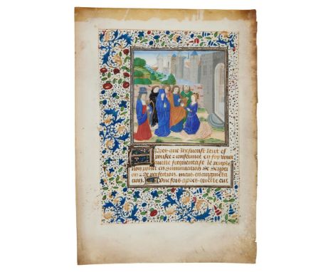 St. Catherine of Siena, as Christ and a host of saints appears to her, and offers her a bejewelled wedding ring, miniature on