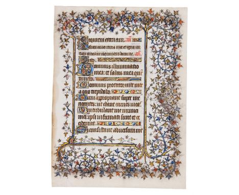 Text leaf from the Chester Beatty Hours of 1408, in Latin, illuminated manuscript on parchment [France (Paris), parent manusc