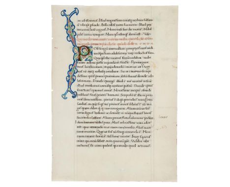Leaf from Seneca the younger, Epistulae Morales ad Lucilium, in fine humanist script, in Latin, illuminated manuscript on par