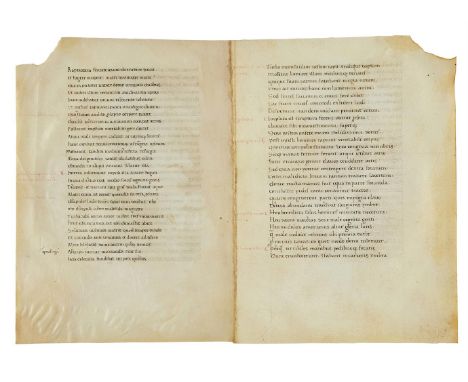 Adam de Montaldo, Tertia pars passionis, Latin verse on the Passion of Christ, fine humanist manuscript on parchment [Italy, 