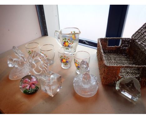 Shelf of mixed glass including lemonade set 