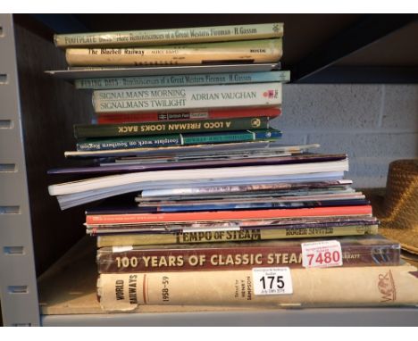 Shelf of mixed railway related books