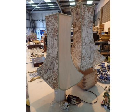 Two large ceramic base table lamps CONDITION REPORT: All electrical items in this lot have been PAT tested and have PASSED. T
