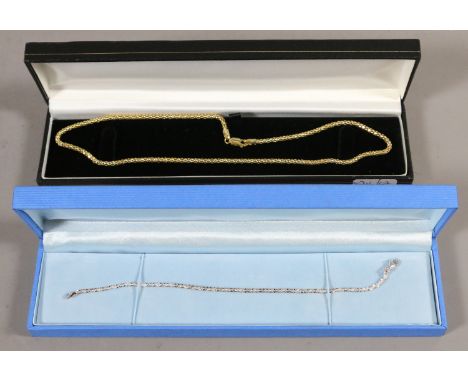 A QVC boxed silver gilt Veronese snake chain necklace and a silver bracelet.