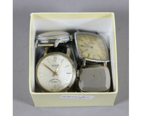 Six gentleman's vintage watch heads including Timex and Splendex.