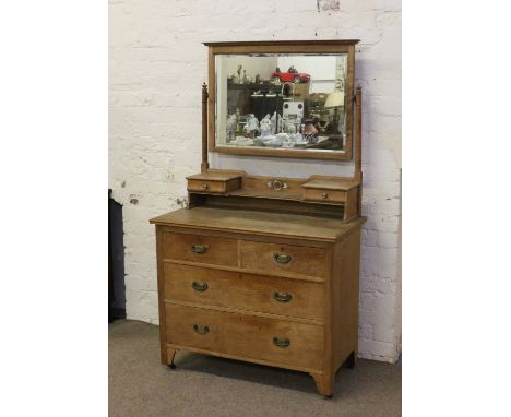 A Victorian light oak dressing table.