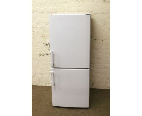 A white enamel Liebherr fridge freezer.