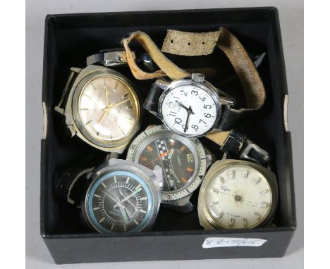 Six watch heads including Timex and Sekonda.