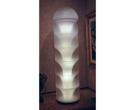 Attributed to Carlo Nason, Italian (b. 1936) Mid Century Mazzega Seven Stacked Glass Floor Lamp. Good condition. Measures 53"