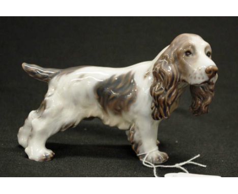 Dahl Jensen Denmark ceramic spaniel dog figure marked to base and # 1304, (height 9.5cm approx).