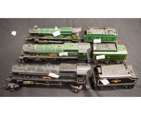 Three Hornby OO Scale model locomotives &amp; tenders including Princess Elizabeth, Princess Victoria and 4983, no boxes