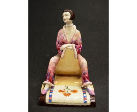 Kevin Francis 'Pyjama Girl' figure hand painted limited edition ceramic seated figure, marked to base for Kevin Francis, Engl